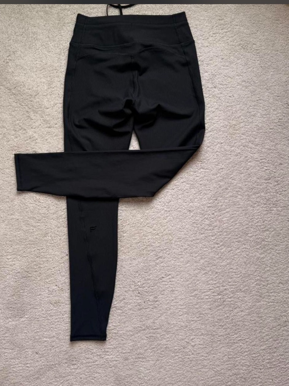Fabletics Black High-Waist Ribbed Leggings